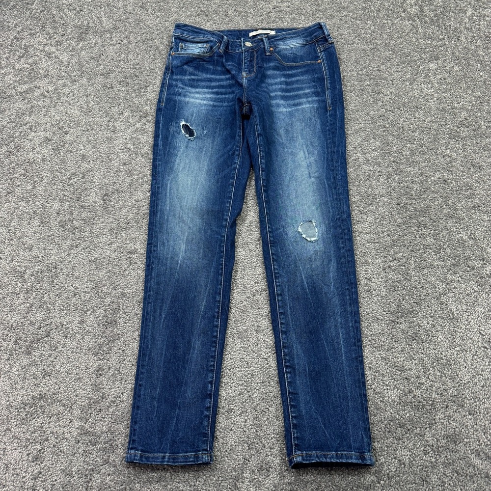Mavi Jeans Womens 26/29 Blue Ada Boyfriend Medium Wash Distressed Stretch City